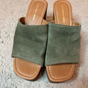 Olive Green Women's Slide Sandals